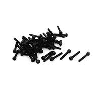 sourcing map 50pcs M1.6 x 10 Vis à tête cylindrique à six pans creux hexagonale boulon Noir