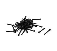 sourcing map 50pcs M1.6 x 14 Vis à tête cylindrique à six pans creux hexagonale boulon Noir