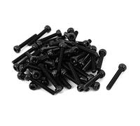 sourcing map 50pcs M2.5x15mm Vis à Tête Hexagonale Vis Moletée Boulon Noir | six pans creux, Alliage d'Acier