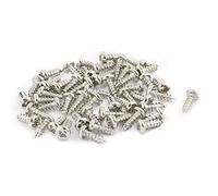 sourcing map 50pcs M2 x 6mm Acier Inoxydable Vis cruciforme Vis Autotaraudeuse Tête Ronde