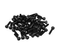 sourcing map 50pcs M2 x 8 mm Vis à tête hexagonale à six pans creux vis moletée boulon en acier allié noir