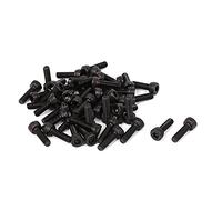 sourcing map 50pcs M3 x 10 mm Vis à Tête Cylindrique à Six Pans Creux Tête Hexagonale Boulon Filetage complet Noir