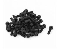 sourcing map 50pcs M3 x 10 mm Vis Nylon cruciformes tête panoramique Mécaniques Noir