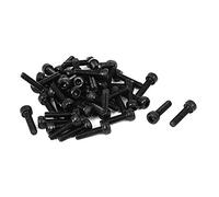 sourcing map 50Pcs M3 x 12 mm Vis à Tête Cylindrique à Six Pans Creux Noir | Tête Hexagonale Boulon Filetage Complet