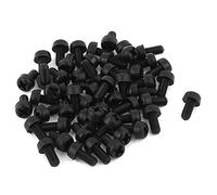 sourcing map 50pcs M3 x 6 mm Vis Nylon cruciformes tête panoramique Mécaniques Noir