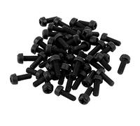 sourcing map 50pcs M3 x 8 mm Vis Nylon cruciformes tête panoramique Vis mécaniques Noir