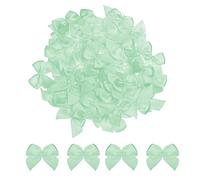 sourcing map 50pcs Mini Noeud en Ruban 2,5cm Mini Tissu Satin Ruban Fleur Noeuds pour Artisanat DIY Couture Mariage Anniversaire Fête Vert