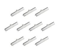 sourcing map 50Pcs Ruban Sertissage Pince Extrémités, 35mm Signet Pincer Cordon Extrémité Fermoirs pour Bricolage Artisanat Fabrication, Argenté