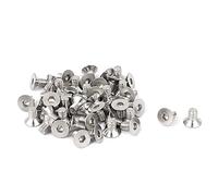 sourcing map 50pcs Vis à Tête Fraisée Plate à Six Pans Creux Vis à Douille Hexagonale Boulon M3x5mm Acier Inoxydable