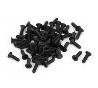 sourcing map 50pcs Vis Nylon M3x10mm Phillips Tête Fraisée Boulon Vis Mécanique Noir