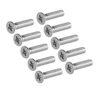 sourcing map 50pcs Vis Tête Fraisée Cruciforme Tête Plate Boulon Acier Inox M3x12mm