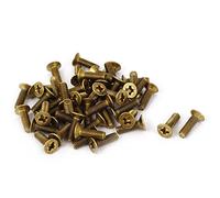 sourcing map 50pcs Vis Tête Fraisée Cruciforme Tête Plate Boulon M3 x 10mm en laiton vis gb819