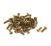 sourcing map 50pcs Vis Tête Fraisée Cruciforme Tête Plate Boulon M3 x 12mm | dur ton laiton, GB819
