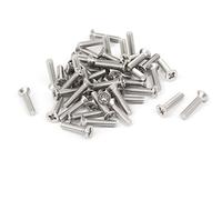 sourcing map 50pcs Vis Tête Fraisée Cruciforme Tête Plate Boulon Vis M3 x 14mm ton argent