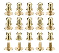 sourcing map 5mm Balle Tête Étalon Rivets Vis Dos, 15Paquet Rond Tête Bouton Mamelon Rivet pour Bricolage Cuir Artisanat Sac Main Ceinture, Clair Doré