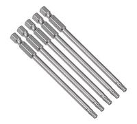 sourcing map 5pc Embout de Tournevis 1/4" Hex Tige T20 Torx sécurité magnétique 100mm Long