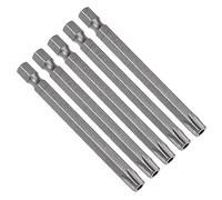 sourcing map 5Pc Embout Tournevis 1/4" Hex Jarret T40 Magnét. Sécurité Torx 75mm Long