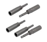 sourcing map 5pcs 10mm Douille Visseuse Douille Tournevis hexagonale 7mm tige hexagonale Longueur 81mm Pour vissage dévissage écrous Gris