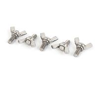 sourcing map 5pcs 304 boulon aile acier inoxydable M5 x 10mm | fixation vis papillon