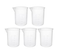 sourcing map 5pcs Bécher gradué Plastique transparente Mesure Laboratoire PP 50ml