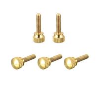 sourcing map 5Pcs Bouton Moleté Vis, M4x16mm Laiton Épaule Boulons Étagé Poignée Boutons Attaches pour PC, Électronique, Mécanique
