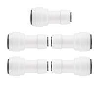 sourcing map 5pcs Connexion Eau Purificateurs Tube Raccords Poussez Connecter Filtre Tuyauterie Tube Joint pour RO Système Osmose Inverse Droit, diamètre extérieur du tube 3/8"-1/4"