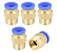 sourcing map 5pcs G 3/8" 10mm fil mâle à pousser raccord rapide raccord pneu