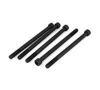 sourcing map 5pcs M10 x 150 mm Vis à Tête Cylindrique à Six Pans Creux Tête Hexagonale Boulon Demi Filetage en Acier Allié 12.9 Noir