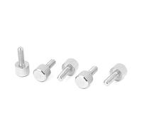 sourcing map 5pcs M4 x 12 mm Vis moletée à tête plate vis à oreilles pour Boîtier d'ordinateur en acier inoxydable