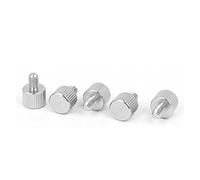 sourcing map 5pcs M4 x 6 mm Vis moletée à tête plate vis à oreilles pour Boîtier d'ordinateur en acier inoxydable