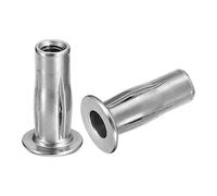 sourcing map 5pcs M5 Multi-Grip Rivet Écrous pour Construction Industriel | Plus Écrous, 304 Inox Acier, Pré-Bulbé Tige Plat Tête Fileté Insert Écrou