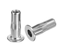 sourcing map 5pcs M6 Multi-Grip Rivet Écrous pour Construction Industriel | Plus Écrous, 304 Inox Acier, Pré-Bulbé Tige Plat Tête Fileté Insert Écrou
