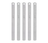 sourcing map 5pcs Mn Acier Pasteur Jauge 0.4mm Épaisseur 150mm Longueur Métrique Remplissage Épaisseur Jauge Écart Mesure Outil Simple Lame
