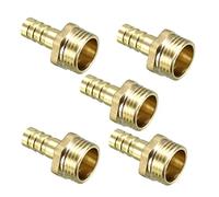 sourcing map 5pcs Raccord cannelé tuyau en laiton 10 mm barbelé x 1/2 PT mâle Adaptateur connecteur