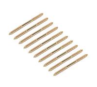 sourcing map 5x65mm Vis Double Filetage Boulon Cintre, 24pcs Double Terminal Autotaraudant Vis Bois Cheville pour Connexion