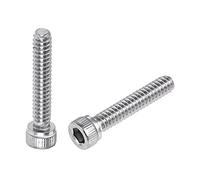 sourcing map #6-32x3/4" Hexagonal Prise Tête Capuchon Vis Boulons 304 Inoxydable Acier Poli 50Pcs