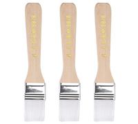 sourcing map 6" Peinture Pinceau 1" Largeur Doux Nylon Soies avec Bois Manche pour Paroi Armoires Clôtures Blanc 3Pcs