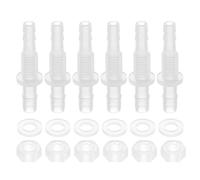 sourcing map 6 pièces Raccords cannelés en plastique pour tuyau, 3/16" x 1/4" (5mm x 6mm) Adaptateur de cloison étanche Union Raccord Réparateur Connecteur de tuyau avec écrou M8 et rondelle pour