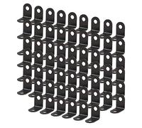 sourcing map 60pcs Equerre d'angle Droit Équerre de Fixation Plaque assemblage Réparation Fixation Meuble Métal Noir Angle Protecteur Vis 12x12mm