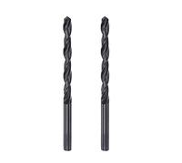 sourcing map 6542 Haute Vitesse Acier Droit Tige Foret Hélicoïdal, Entièrement Rectifié Noir Oxyde Forets 5.1mm Foret Diamètre 85mm Total Longueur 2 Pcs