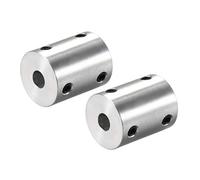 sourcing map 6mm à 8mm Alésage Coupleur Arbre Moteur Rigide Couplage Ensemble Vis L25XD20 Aluminium Alliage ACcouplement Connecteur Accessoire 2pcs