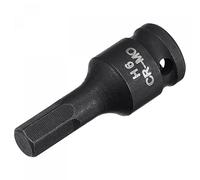 sourcing map 6mm Impact Hexagonal Embout Douille 1/4" Carré Empreinte 35mm Longueur CR-MO Dimensions métriques