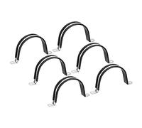 sourcing map 6pcs 100mm Collier de Serrage Caoutchouc Amorti 304 Inox Acier Attache Grillage Rigide Clip Fixation Sangle pour Tube Tuyau