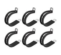 sourcing map 6pcs 36mm Collier de Serrage 304 Inox Acier Caoutchouc Amorti | Isolé, Attache Grillage Rigide, Sangle Clip, Fixation Tube Tuyau