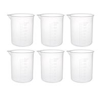 sourcing map 6pcs béchers gradués 150ml tasse à mesurer en plastique PP Clair Laboratoire