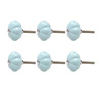Sourcing Map 6pcs Bouton de Meuble Porte Tiroir Placard Armoire - Poignée de Meuble en Céramique Citrouille Bleu