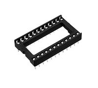 sourcing map 6pcs Dip IC Puce Prise Adaptateur Soudure Type 2.54mm Pas Double Rangée 24 Plat Broche 15.24mm Rangée Pas