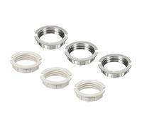 sourcing map 6pcs G9 Anneaux pour Abat-Jour Adaptateur Réducteur Bague Lumière Douille Lampe M20 Support Adaptateur Blanc, Zinc Alliage pour Luminaires, Blanc