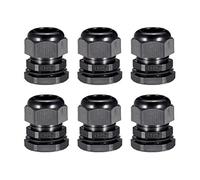 sourcing map 6pcs housse imperméable presse-étoupe PG25 noir réglable mixte 16mm-21mm fil Dia