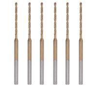sourcing map 6Pcs Mini Hélicoïdal Foret 1.3mm Micro Gravure Forets Haute Vitesse Acier 2.35mm Jarret Titane Recouvert pour Bricolage Résine Ambre et Bois